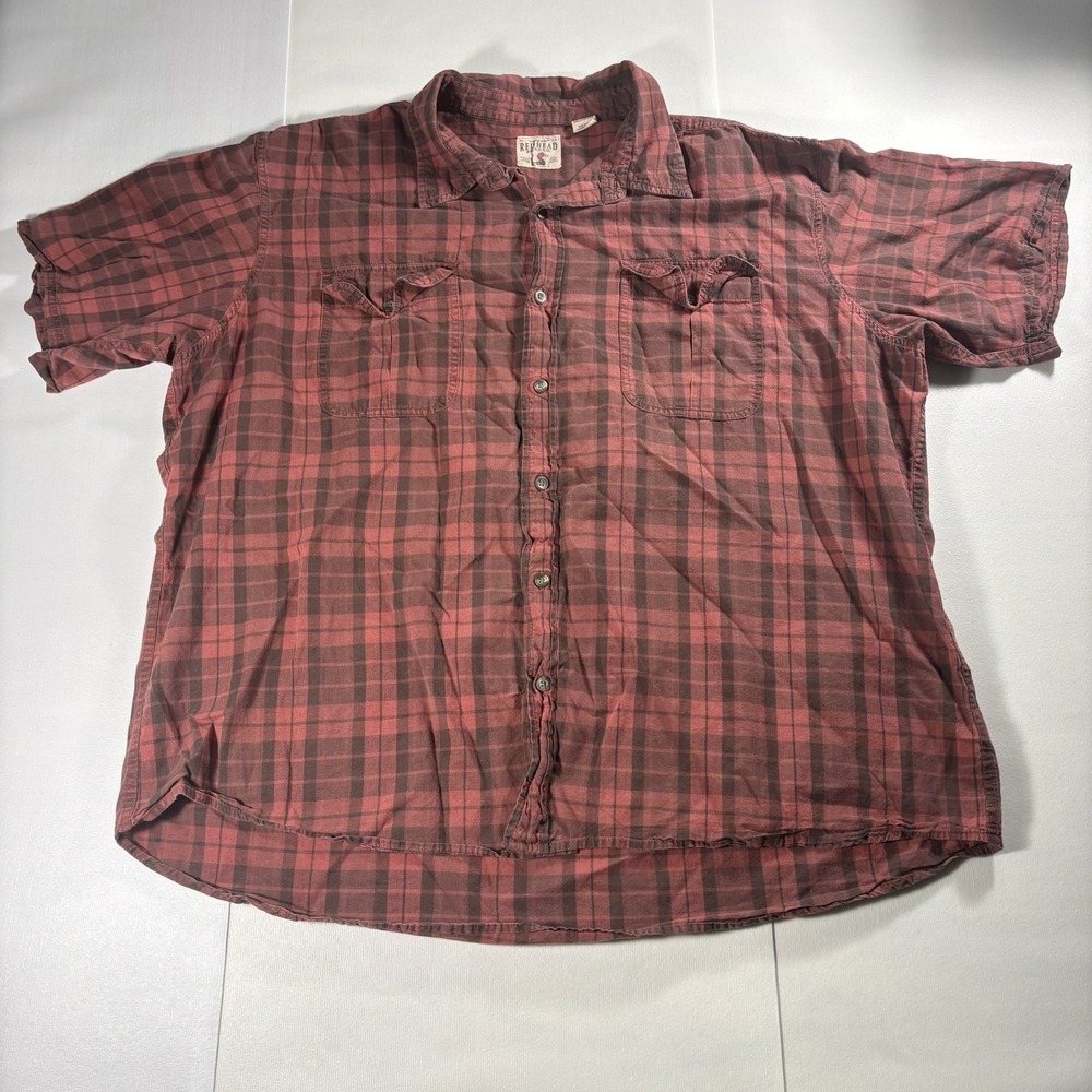 Vintage RedHead Plaid Button Up Shirt Mens 3XL Oversized Workwear Grunge Outdoor